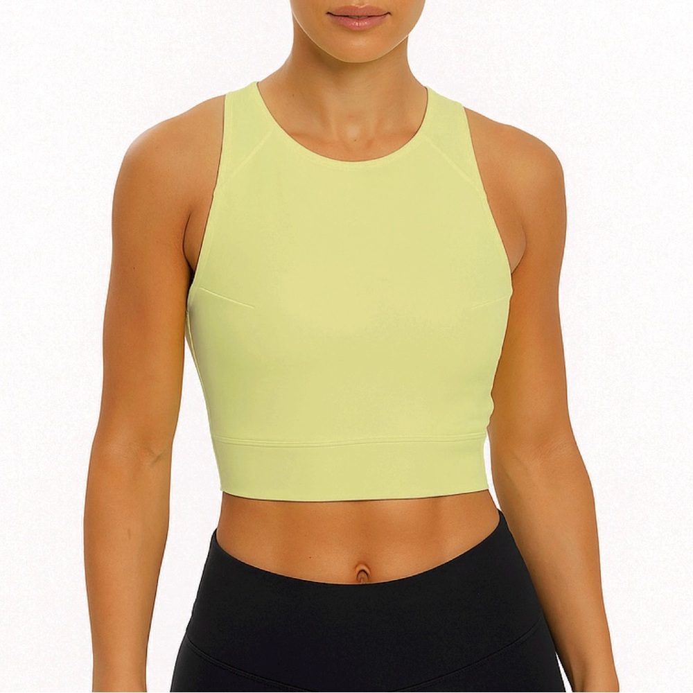 NWT Tasc Performance Neon Green Crop Tank Compression Sculpting Yoga Size Small
